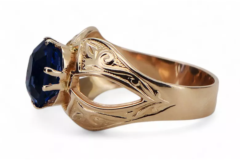 Sapphire Original Vintage 14K Rose Gold Ring Vintage vrc135r